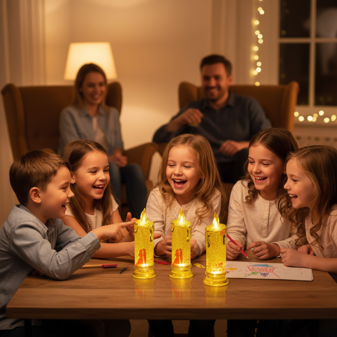 [2 pcs, Random Design, approx 5”] Romantic LED Crystal Candle| Decor & Gift | Kids