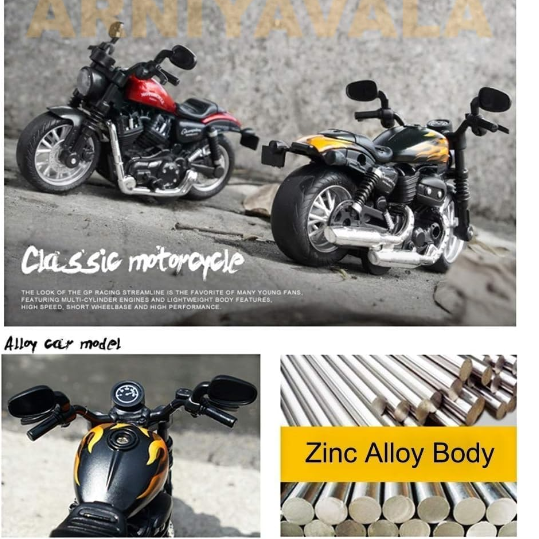 [Random color] R1 Classic Moto | RoyalDeals Harley like design Pull Back Motorcycle Bike Bullet Toy