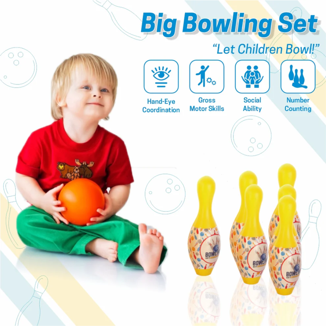 Big Bowling Game Set for Kids – Indoor Sports Toy with 6 Pins & 1 Ball