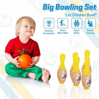 Big Bowling Game Set for Kids – Indoor Sports Toy with 6 Pins & 1 Ball