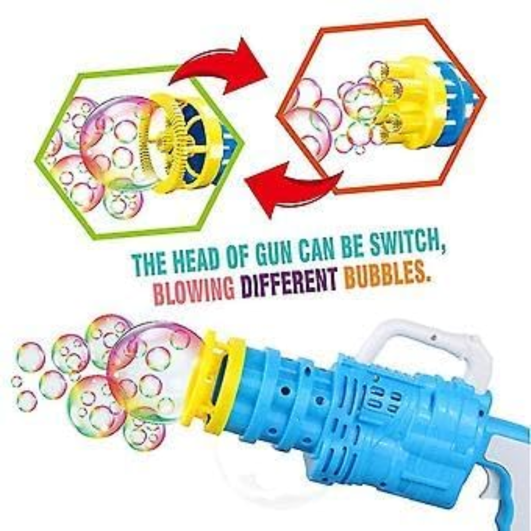 (Random color) Bubble Blaster Gatling Gun Toy for Kids – Party Gift with Soap Solution