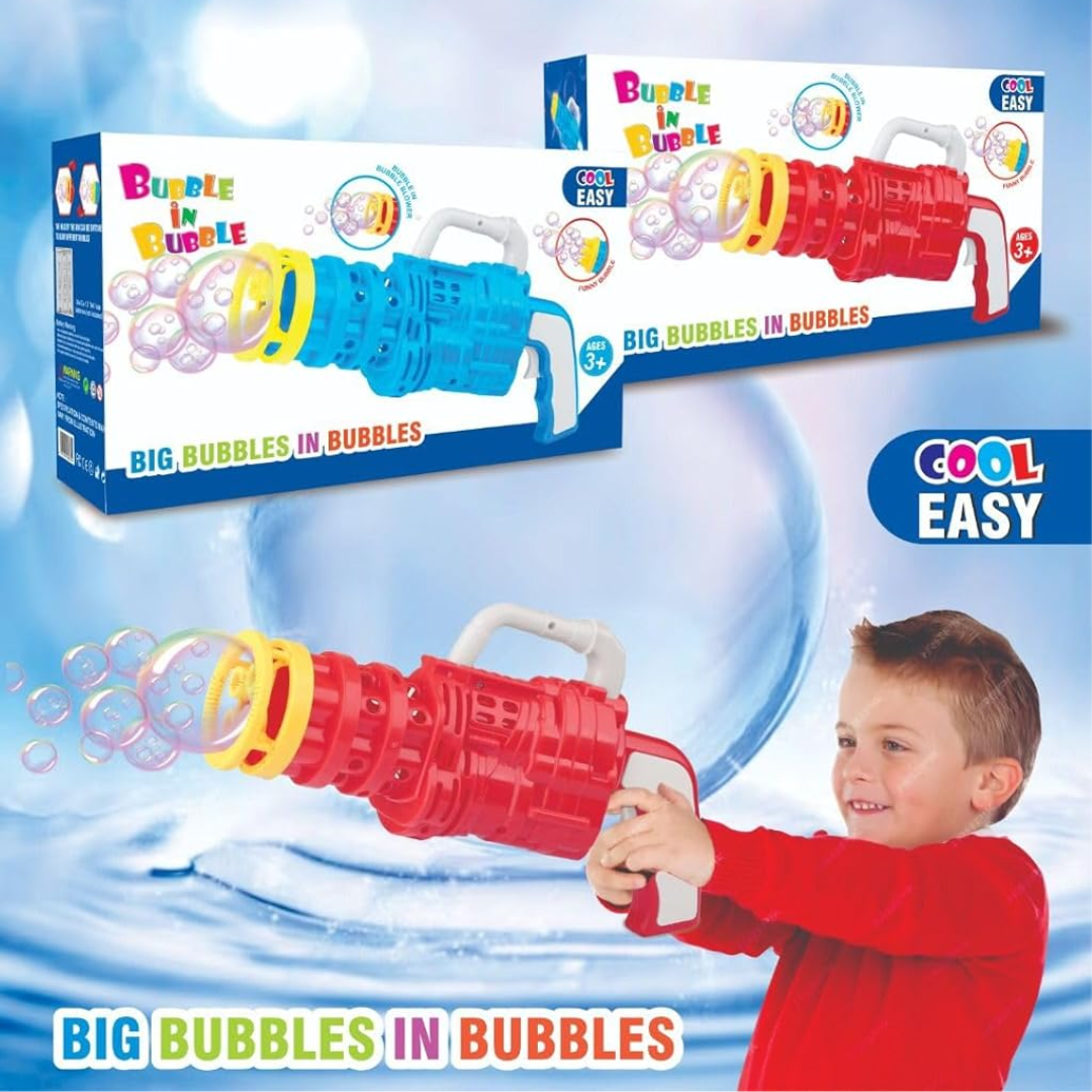 (Random color) Bubble Blaster Gatling Gun Toy for Kids – Party Gift with Soap Solution