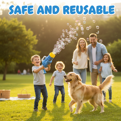 (Random color) Bubble Blaster Gatling Gun Toy for Kids – Party Gift with Soap Solution