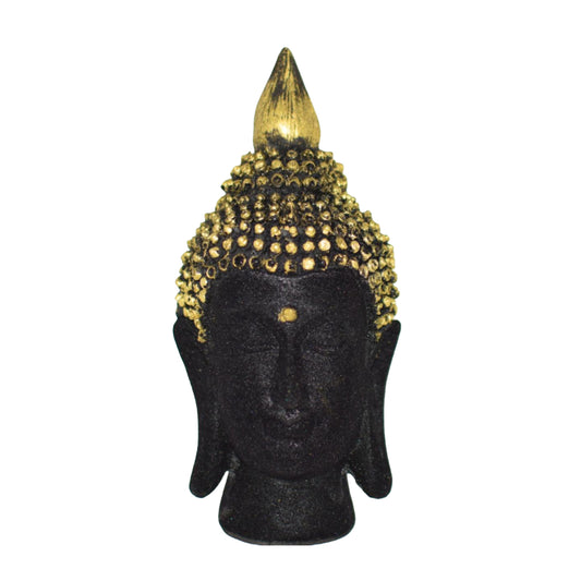 Buddha Black Statue Head – Glossy Finish | Home & Office Décor