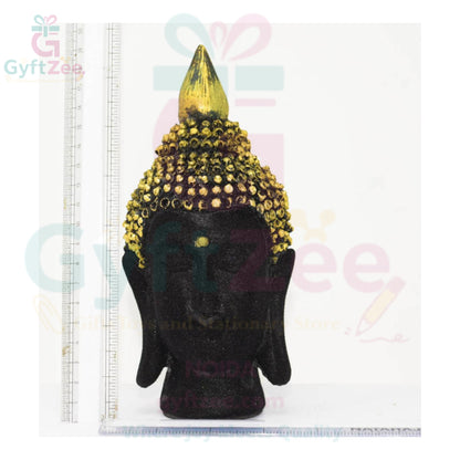 Buddha Black Statue Head – Glossy Finish | Home & Office Décor