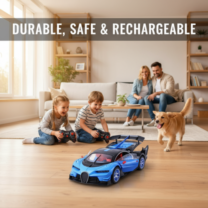 [Random color] Luxury Bugatti Style RC Car Toy | Rechargeable Remote Control with Opening Doors | Premium Design