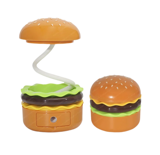 Kids Burger Lamp with Pencil Sharpener | Rechargeable LED Light for Study & Decor