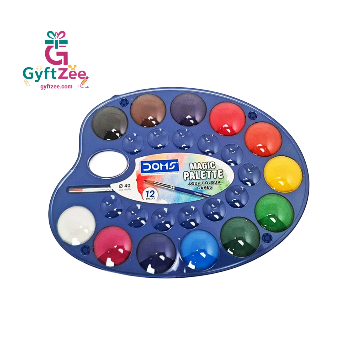 DOMS Magic Palette Aqua Colour Cakes – 12 Shades for Art & Painting
