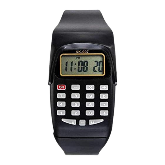 (Black color) Kids Digital Calculator Watch with Rubber Strap – Multi-Function Time & Maths