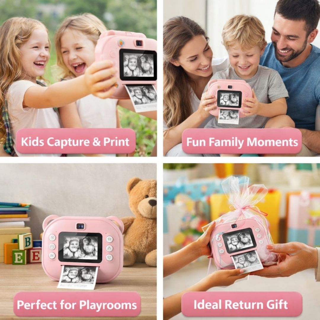 Kids Adventure Combo Pack – Instant Print Camera + Army Style Mini Binoculars [Assorted]