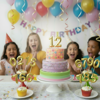 Number "12" Cake Topper Candle - Perfect for Birthday & Anniversary Celebrations
