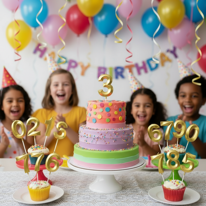 Number "3" Cake Topper Candle - Perfect for Birthday & Anniversary Celebrations