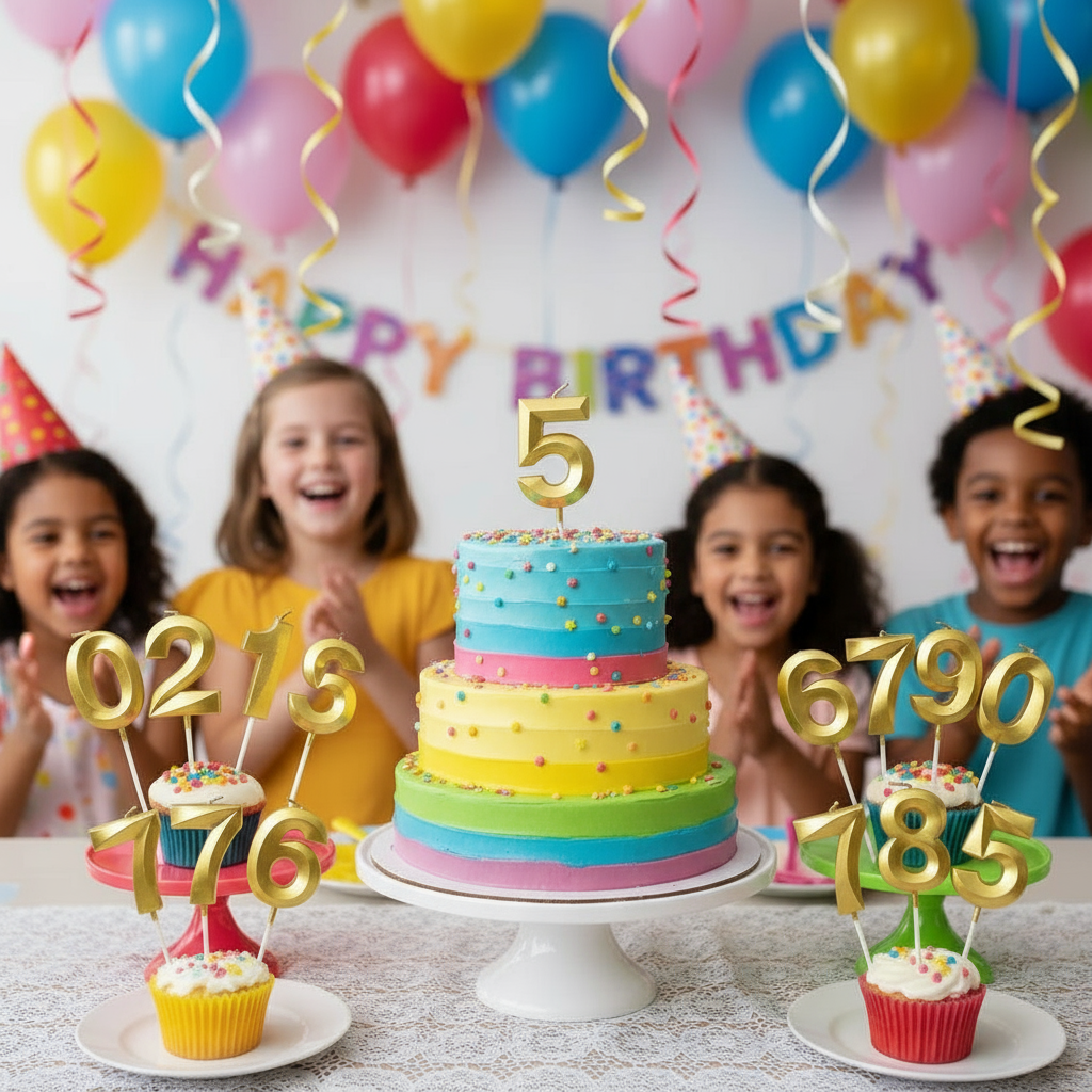 Number "5" Cake Topper Candle - Perfect for Birthday & Anniversary Celebrations