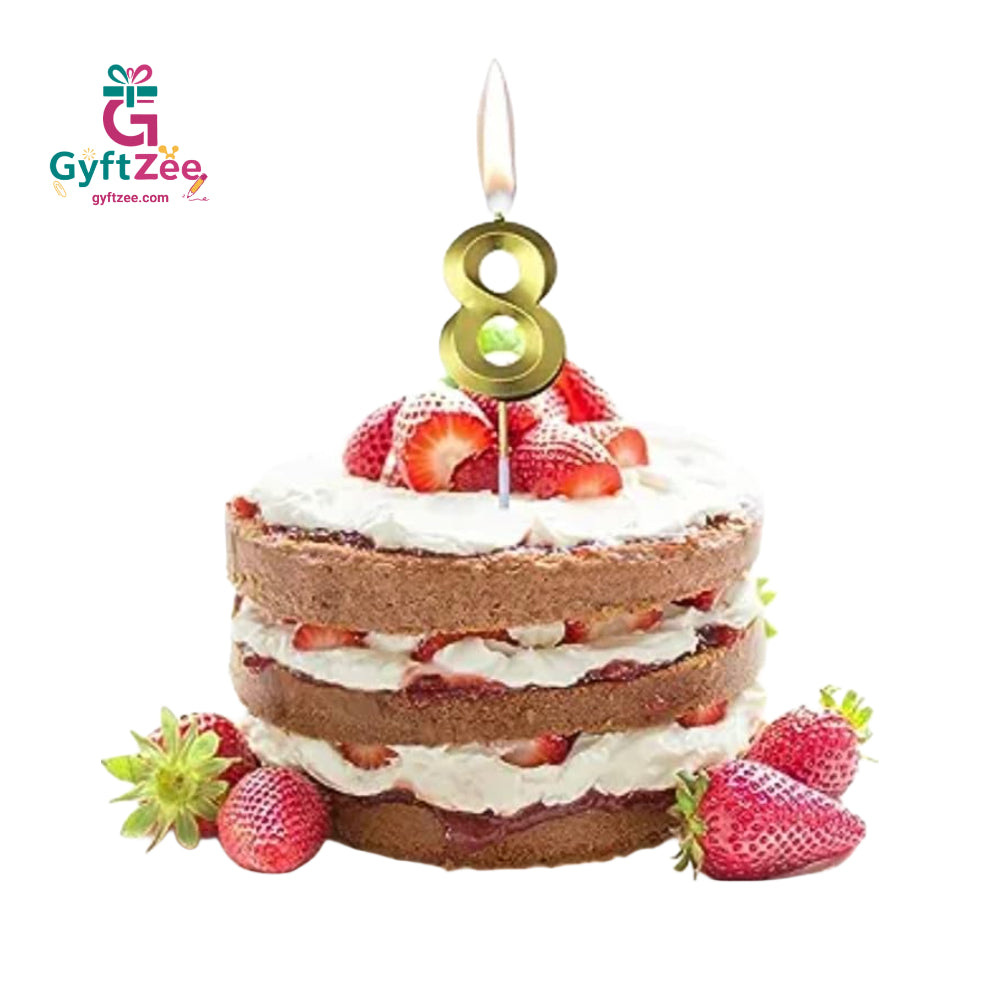Number "8" Cake Topper Candle - Perfect for Birthday & Anniversary Celebrations