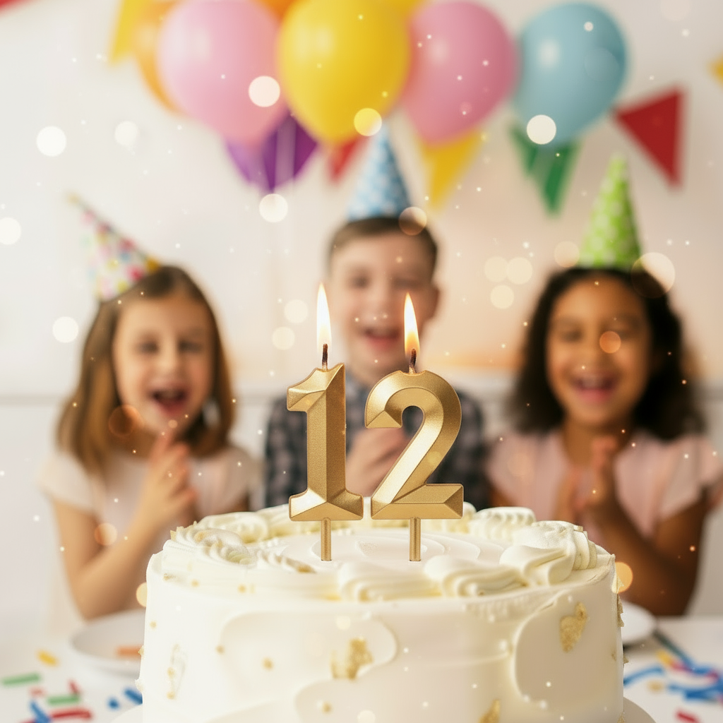 Number "12" Cake Topper Candle - Perfect for Birthday & Anniversary Celebrations