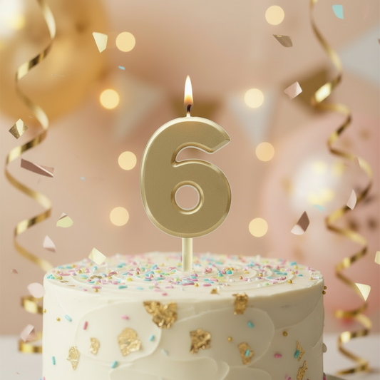Number "6" Cake Topper Candle - Perfect for Birthday & Anniversary Celebrations