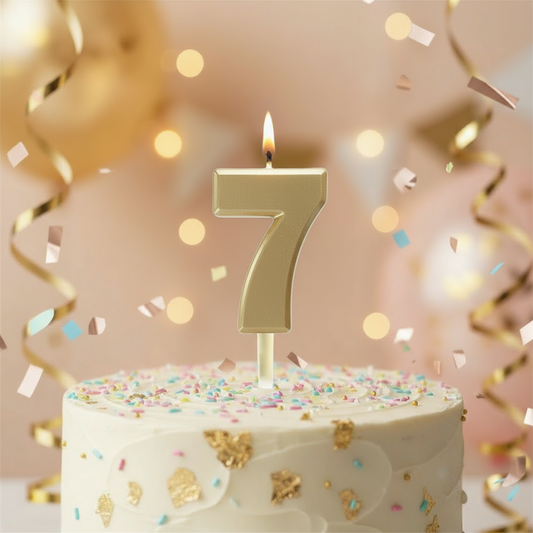 Number "7" Cake Topper Candle - Perfect for Birthday & Anniversary Celebrations