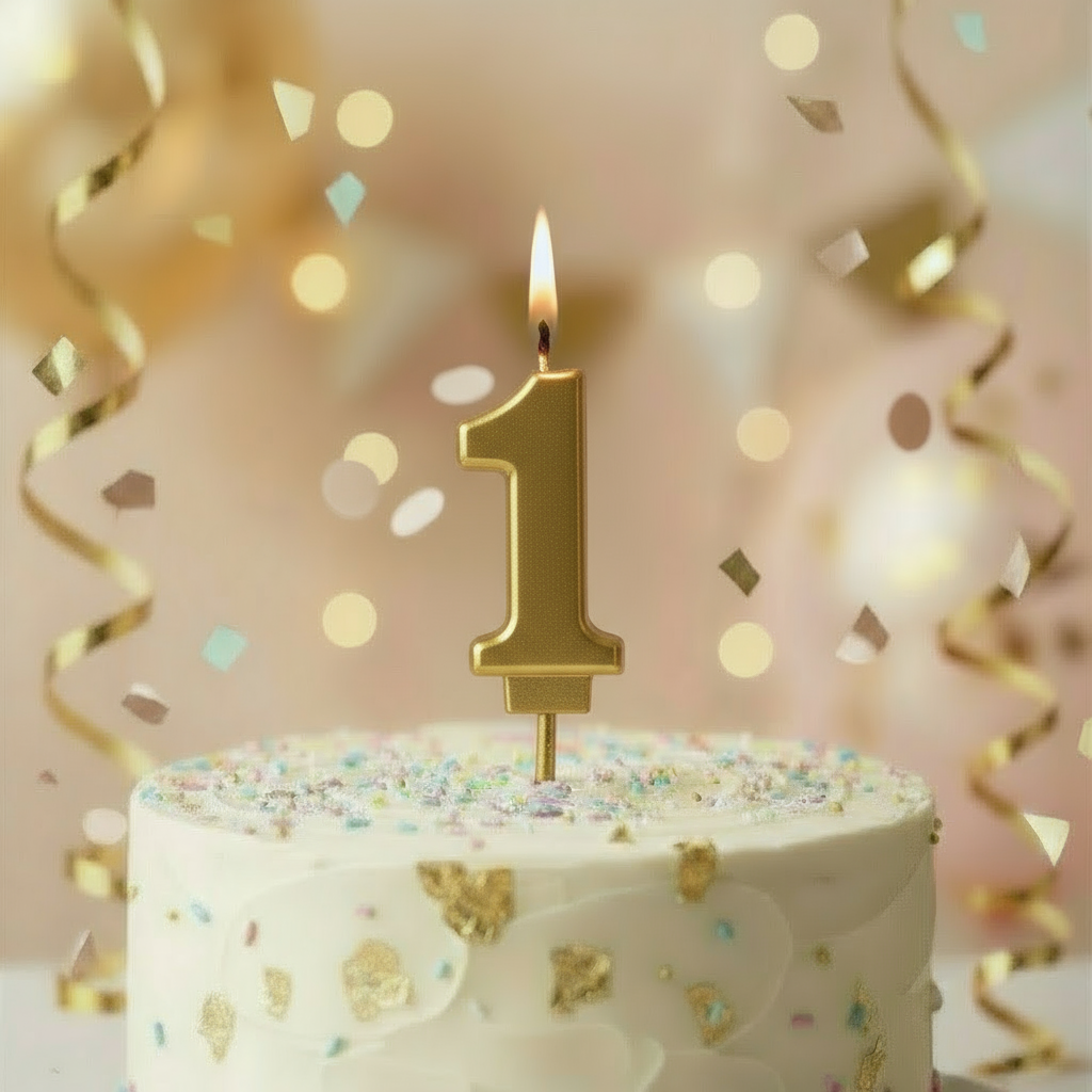 Number "1" Cake Topper Candle - Perfect for Birthday & Anniversary Celebrations