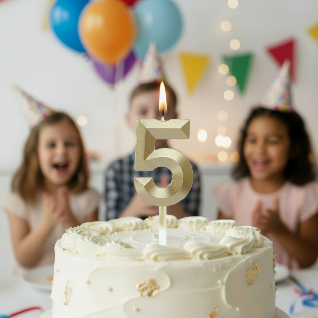 Number "5" Cake Topper Candle - Perfect for Birthday & Anniversary Celebrations