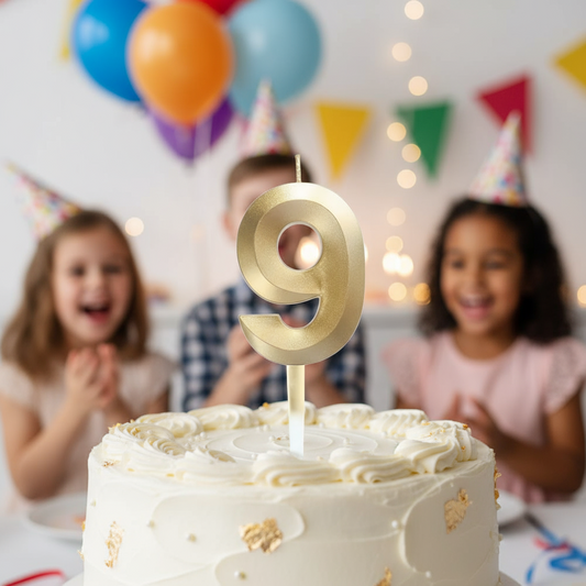 Number "9" Cake Topper Candle - Perfect for Birthday & Anniversary Celebrations