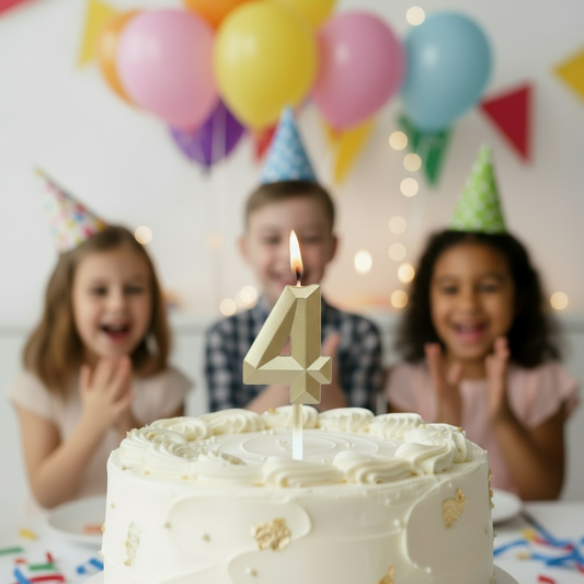 Number "4" Cake Topper Candle - Perfect for Birthday & Anniversary Celebrations