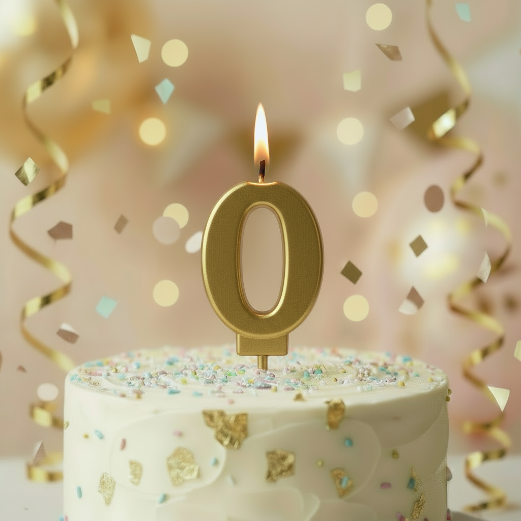 Number "0" Cake Topper Candle - Perfect for Birthday & Anniversary Celebrations