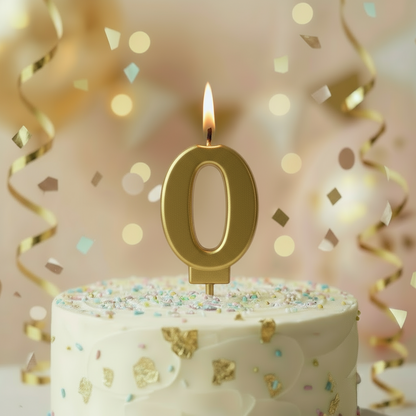 Number "0" Cake Topper Candle - Perfect for Birthday & Anniversary Celebrations