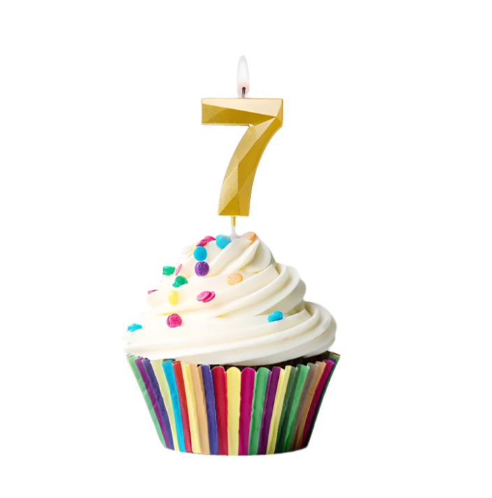 Number "7" Cake Topper Candle - Perfect for Birthday & Anniversary Celebrations