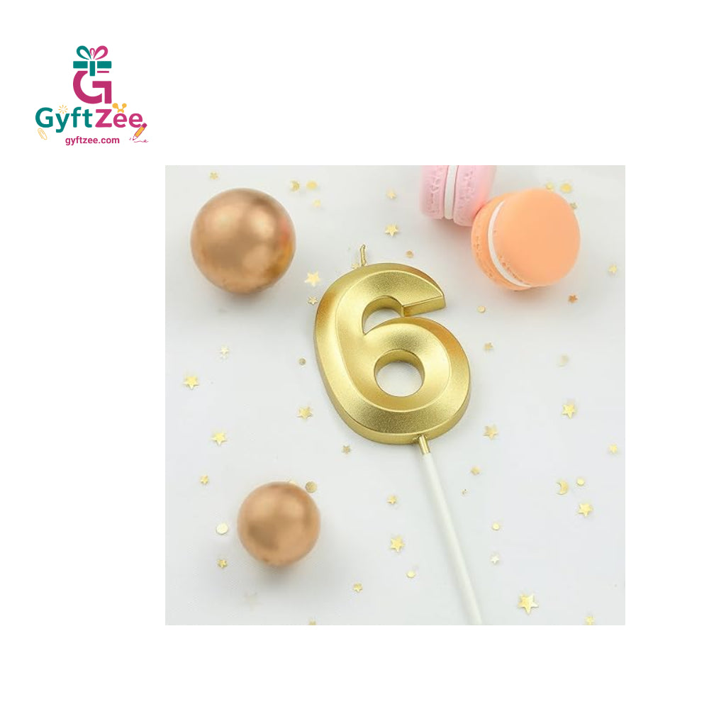 Number "6" Cake Topper Candle - Perfect for Birthday & Anniversary Celebrations