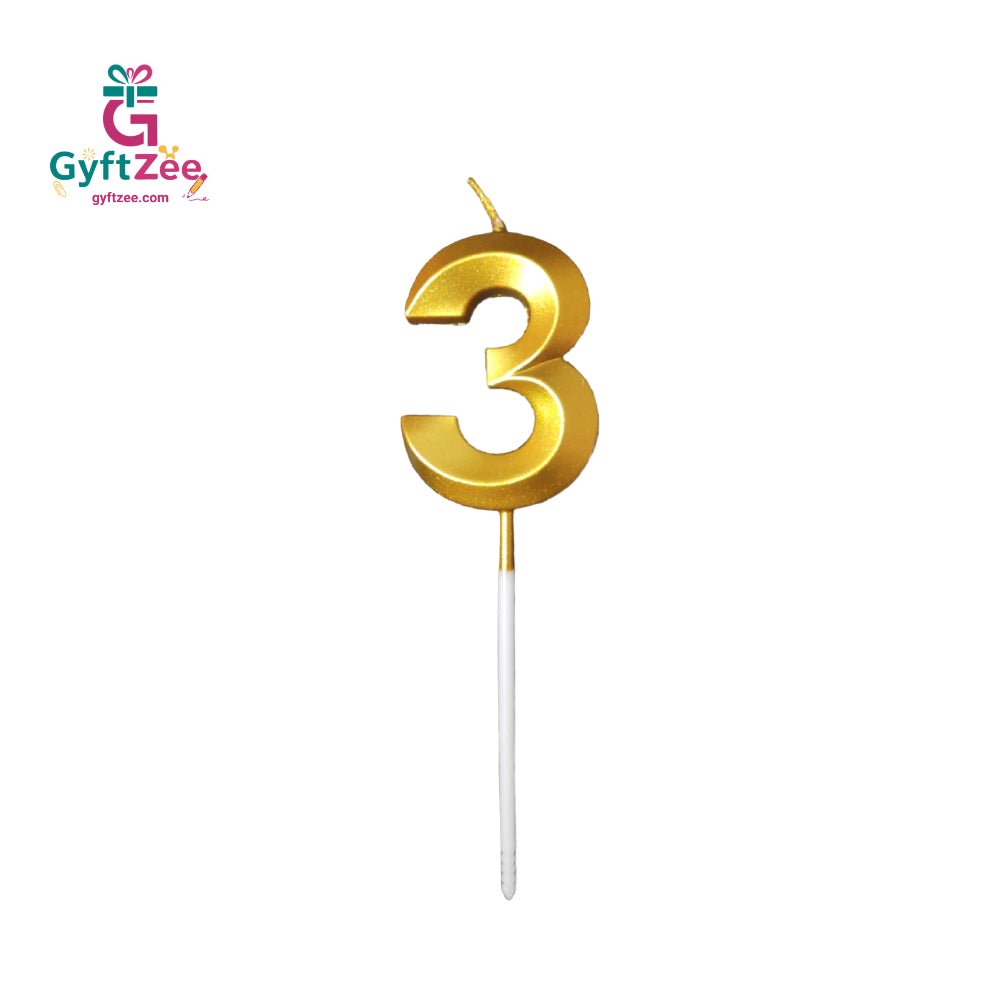 Number "3" Cake Topper Candle - Perfect for Birthday & Anniversary Celebrations
