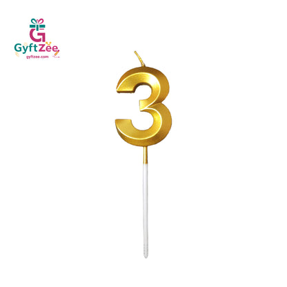 Number "3" Cake Topper Candle - Perfect for Birthday & Anniversary Celebrations