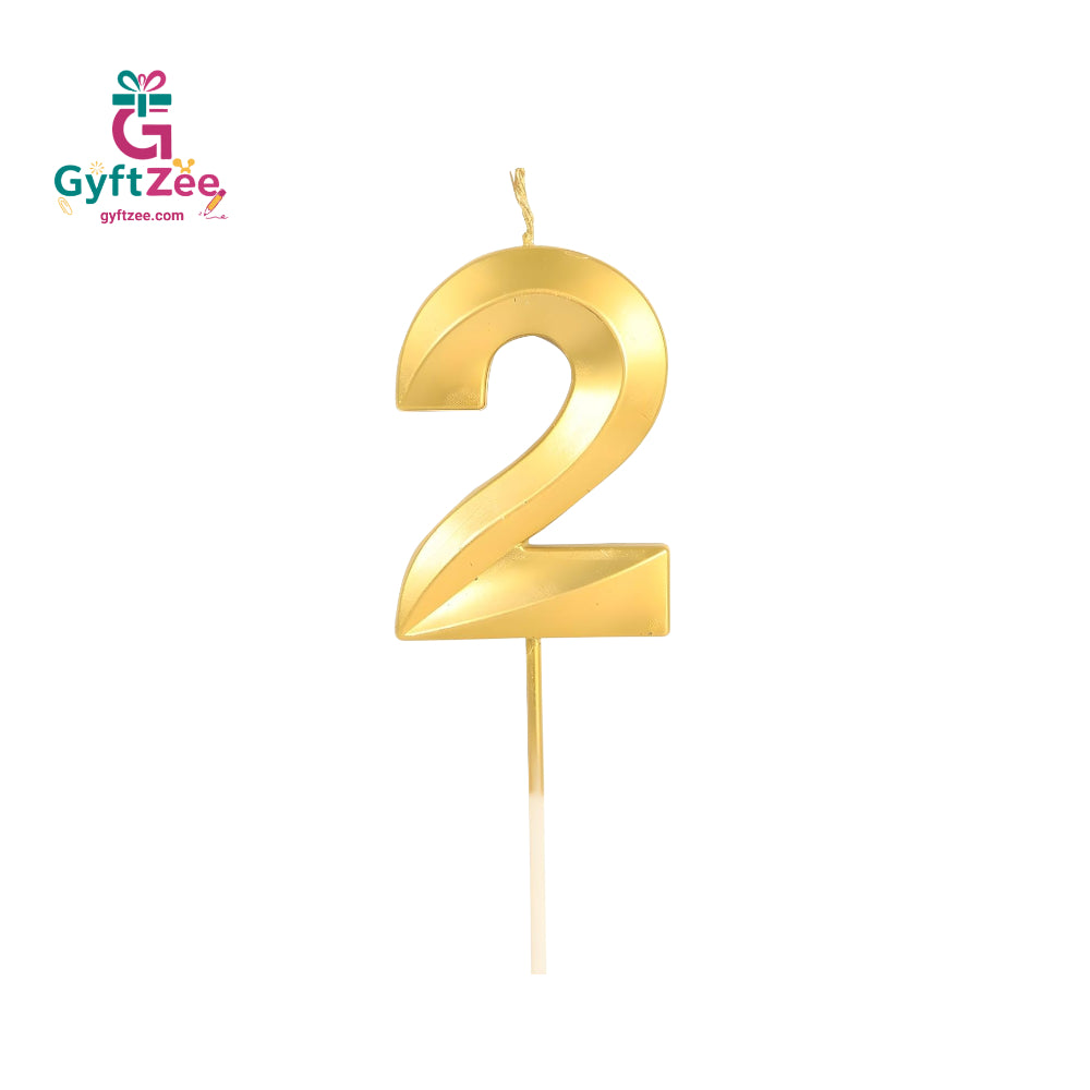 Number "2" Cake Topper Candle - Perfect for Birthday & Anniversary Celebrations