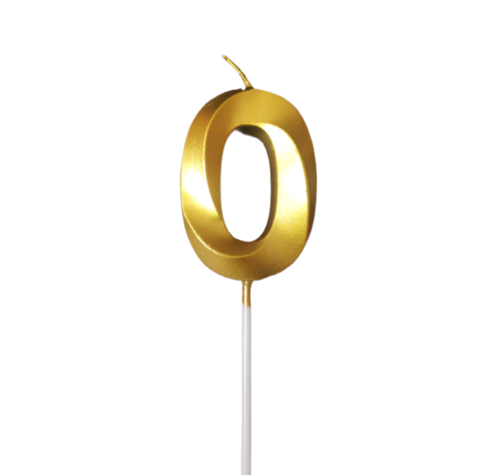 Number "0" Cake Topper Candle - Perfect for Birthday & Anniversary Celebrations