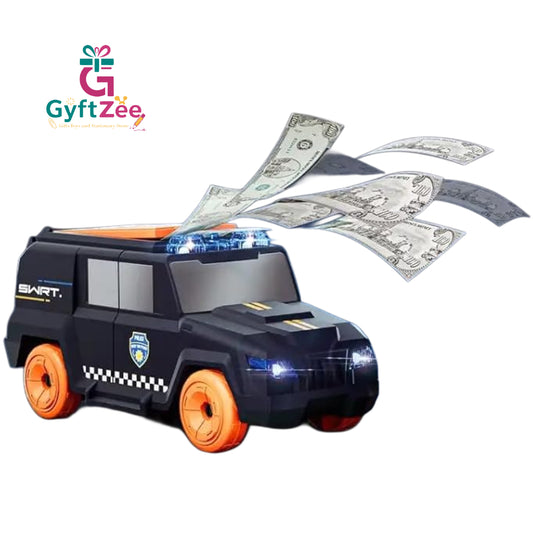 Cash Car Vehicle Toy with Light, Music, 360° Rotation and Bump & Go Action