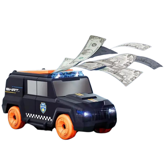 Cash Car Vehicle Toy with Light, Music, 360° Rotation and Bump & Go Action