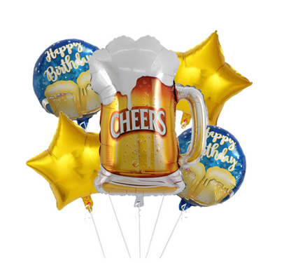Cheers Beer Glass Balloons Set of 5 - Party decoration