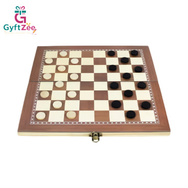 WOODEN CHESS SET 3 in 1 (chess, backgammon, and checkers)