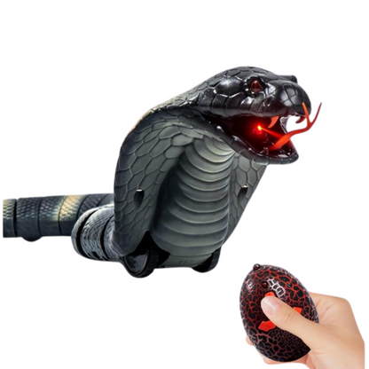 Realistic Remote Control Cobra Snake Toy – Rechargeable with Swinging Tail | Scary Prank Toy