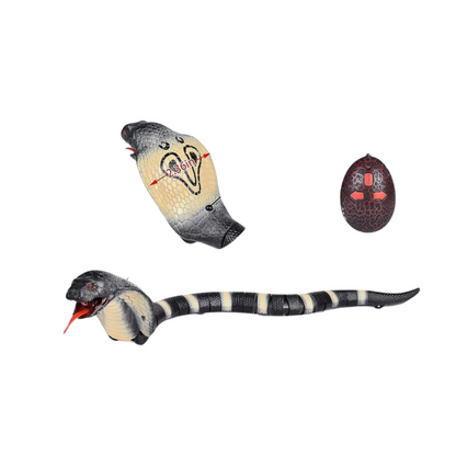 Realistic Remote Control Cobra Snake Toy – Rechargeable with Swinging Tail | Scary Prank Toy