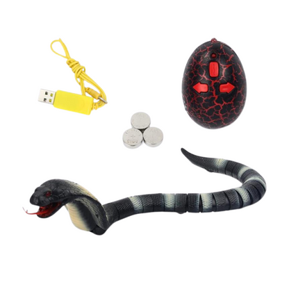 Realistic Remote Control Cobra Snake Toy – Rechargeable with Swinging Tail | Scary Prank Toy
