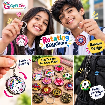 Rotating Keychain for Kids & Parents | Random Design