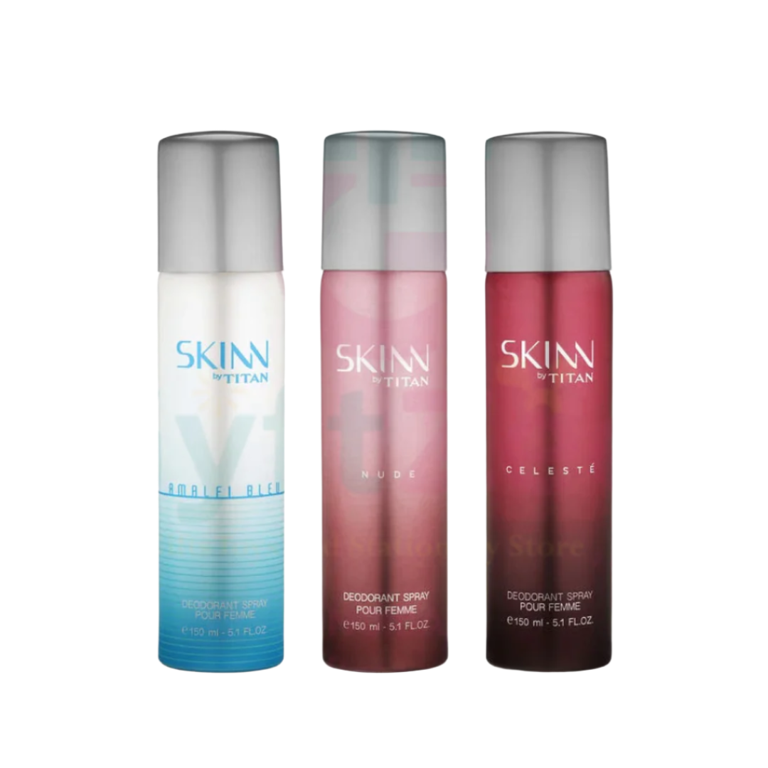SKINN By Titan Premium DEO Combo - Celeste, Nude, Amalfi (Pack Of 3 - 150ml Each) | Best online Price in India | Noida