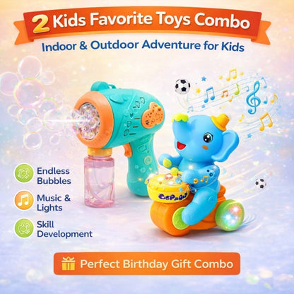 [Combo, Assorted] Musical Elephant & Bubble Gun