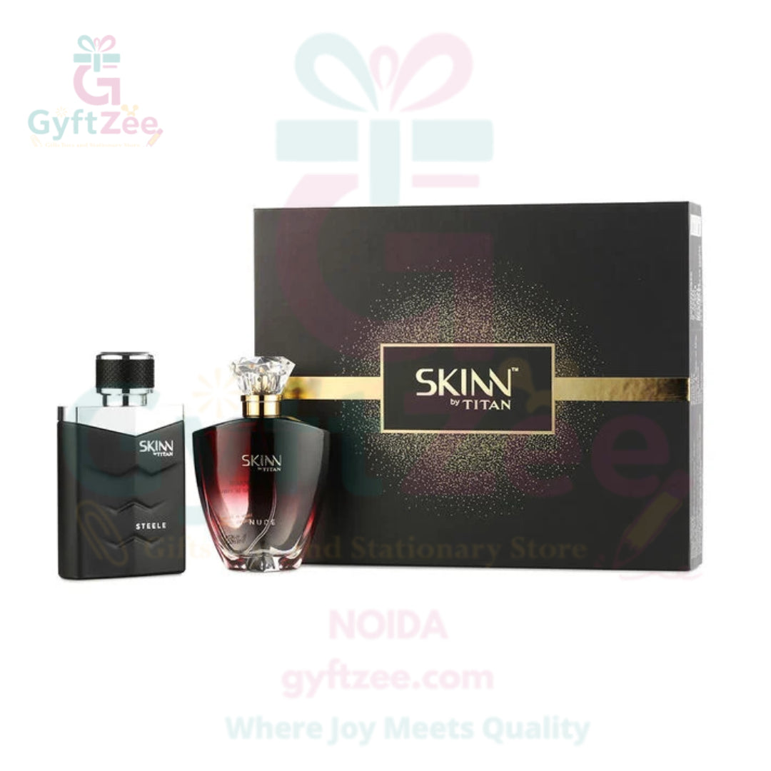 Skinn by Titan, Nude & Steele Perfume 100 mL (Pack of 2) for Men & Women | Gift Pack | Best online Price in India | Noida