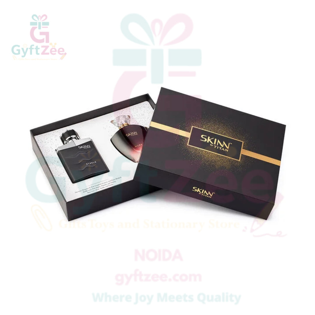 Skinn by Titan, Nude & Steele Perfume 100 mL (Pack of 2) for Men & Women | Gift Pack | Best online Price in India | Noida