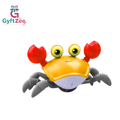 Musical Crawling Crab – Rechargeable LED Walking Toy with Obstacle Avoidance for Babies (1 - 7 years)