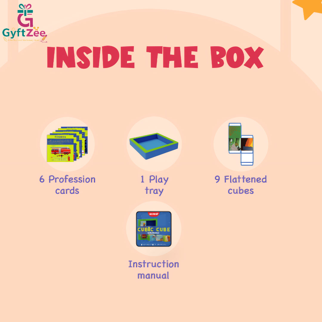 Curiosity Cubes - DIY Puzzle for Kids Ages 3+ | 6-in-1 Brain Teaser Learning Game