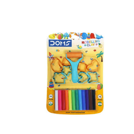 DOMS Modelling Clay 12 Shades - Perfect for Art, Crafts & Hobbyists