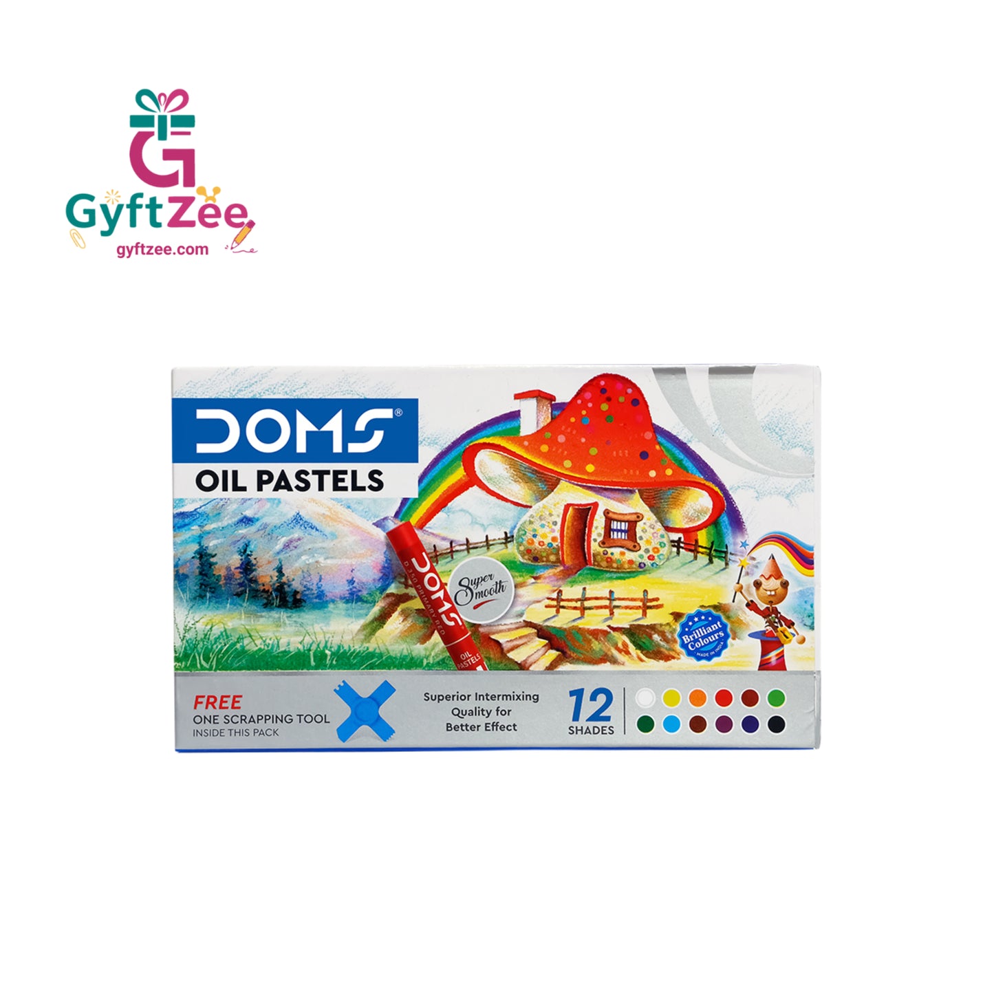 DOMS Oil Pastel 12 Shades | Smooth and Vibrant Colours for Art & School Projects