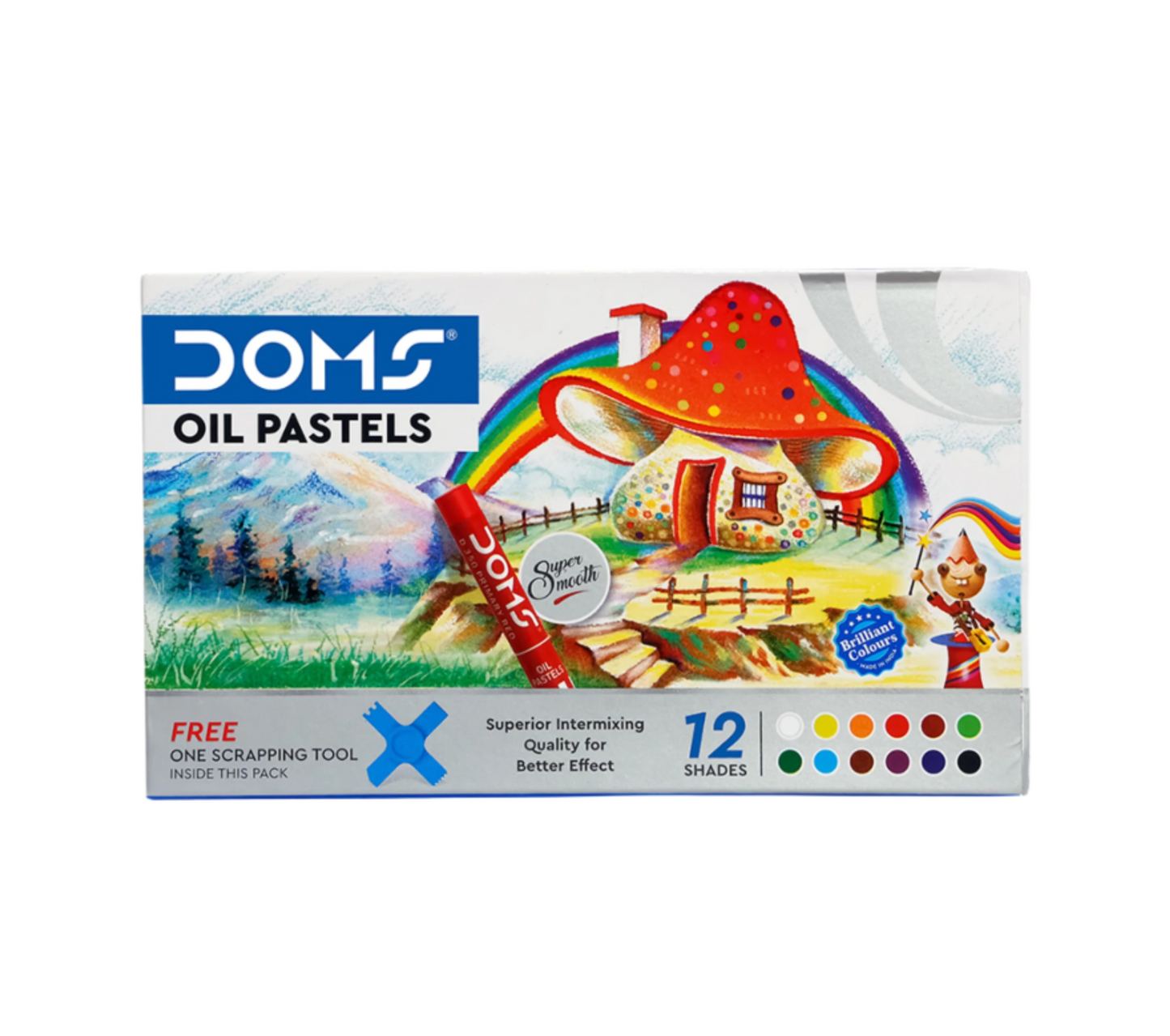 DOMS Oil Pastel 12 Shades | Smooth and Vibrant Colours for Art & School Projects